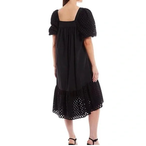 Gibson & Latimet high-low puffed sleeve dress size xl, black - Picture 2 of 7